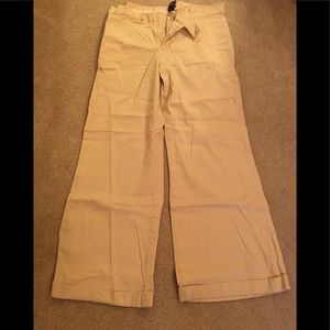 Gap 12 Ankle Khaki Linen Cuffed Boot Cut Pant